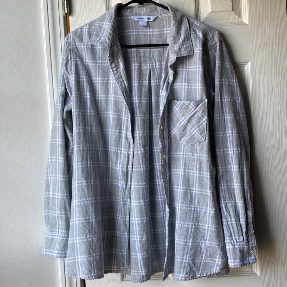 Old Navy The Classic Shirt grey flannel - Size XL